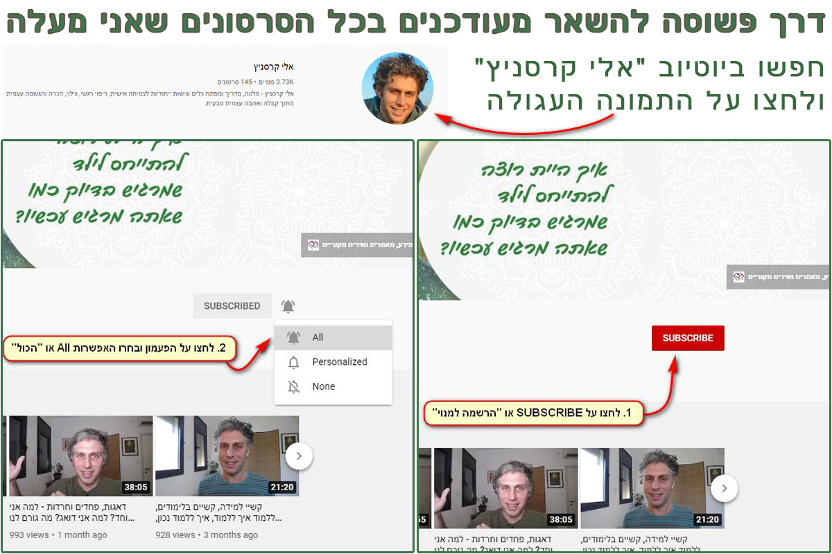 אלי קרסניץ יוטיוב